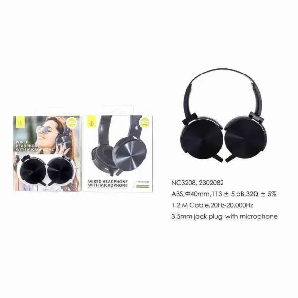 Headphones with Cables and Microphone 3.5mm Jack