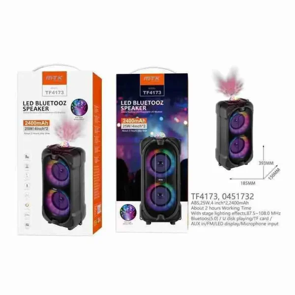 Bluetooth Speaker with LED Light 25W