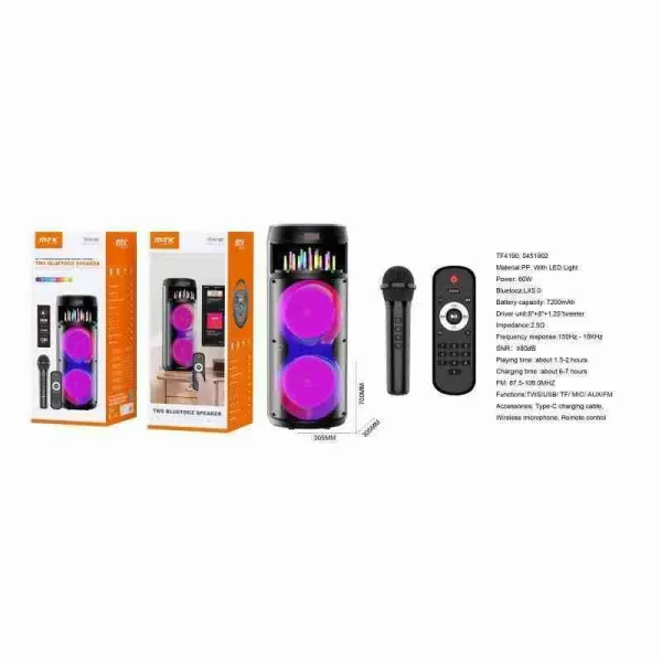 TWS Bluetooz Microphone+Remote Control with LED Light