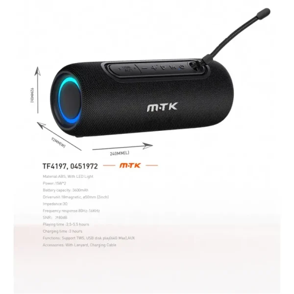 High Power Bluetooth Speaker with RGB Light 30W