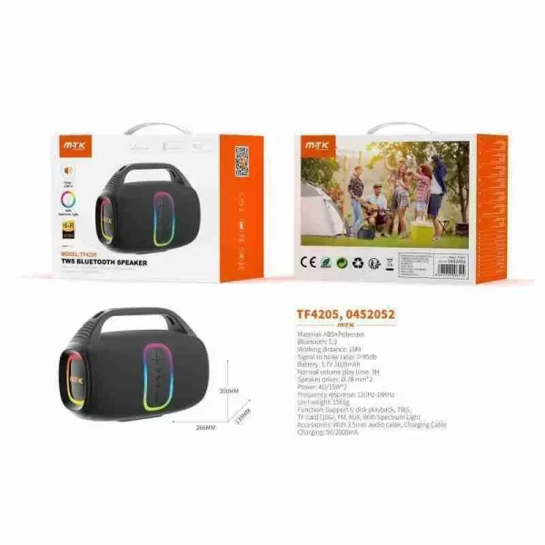Bluetooth V5.3 Speaker with Spectrum Light 3600 mAh Battery
