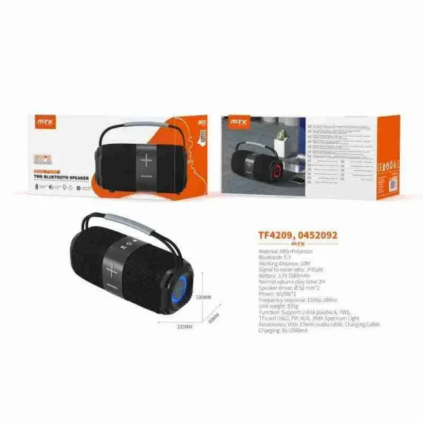 Bluetooth V5.3 Speaker with Spectrum Light 1500 mAh Battery
